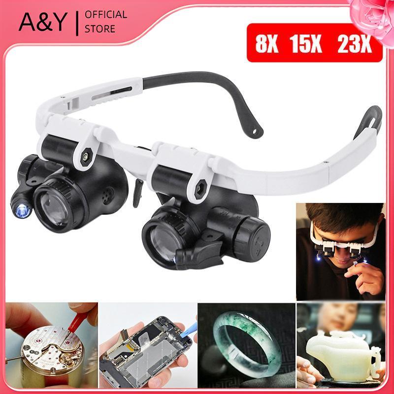 Kính lúp đồng hồ A & Y 8X/15X/23X có đèn LED, kính thiên văn đọc sách