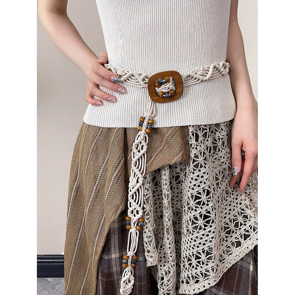 Dây thắt lưng phong cách dân tộc Bohemian Dây thắt lưng thời trang nữ cổ điển Trung Quốc mới