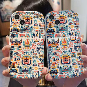 Ốp Lưng Samsung Galaxy A07 A06 A05 A04 A17 A16 A15 A14 A13 A25 A23 A22 A35 A33 A32 A31 A56 A55 A52 A51 A50 Kem Vồng Cong Edge Motif Totem NYK328