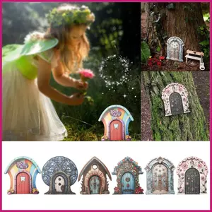 Cửa Thu Nhỏ 2D Vườn Cổ Tích Thu Nhỏ Gnome Cửa Cây Đồ Trang Trí Mini Elf Trang Trí Cửa Cổ Tích shopidaevn
