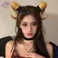 HFTOY 1 Mảnh Gothic Động Vật Cừu Quỷ Sừng Halloween Carnival Trang Phục Dự Tiệc Đạo Cụ Sừng Quỷ Mũ Đội Đầu Cosplay Mũ ~