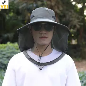 < YEI > Mũ chống nắng mùa hè ngoài trời Vành rộng Tấm chắn UV có thể điều chỉnh để cắm trại Đi bộ đường dài Du lịch Mới