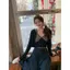 Bộ đồ ngọt ngào Áo khoác Cardigan ngắn hoa nhiều lớp mùa hè Phong cách mới Bộ đồ hai mảnh gợi cảm