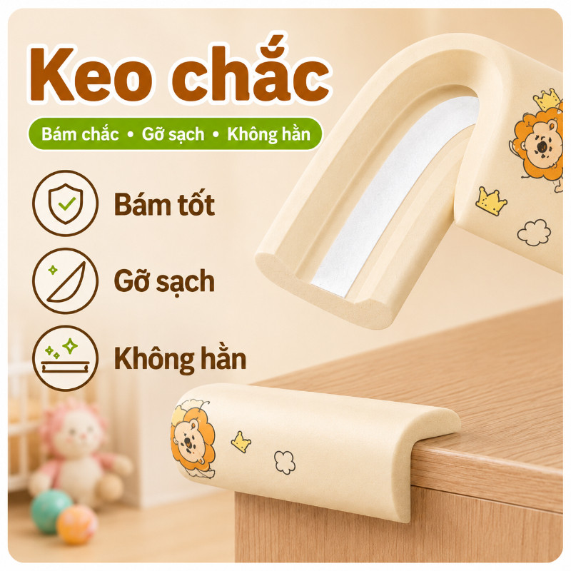 Cuộn Xốp Bọc Cạnh Bàn Chống Va Đập 2M - ,Không Cần Keo, Miếng Dán Bịt Góc Tường Chống Va Chạm An Toàn Cho Bé