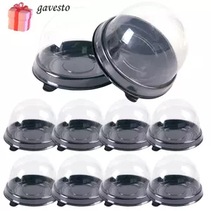 GAVESTO 50 Cái Hộp Đựng Muffin, Đồ Dùng Tiệc Mini Cupcake Hộp, Hộp Đựng Bánh Mái Vòm Đám Cưới Bằng Nhựa