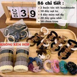 Bộ 136 Dây Chun Buộc Tóc Phong Cách Hàn Quốc Thun Cột Tóc Nữ Nhiều Mẫu Phụ Kiện Tóc