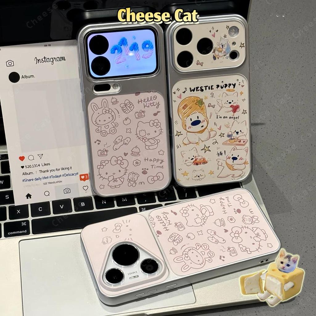 Đổi thành 17 Pro Max Ốp điện thoại da mèo Kitty ngộ nghĩnh cho iPhone 13 14 15 16 12 11 17 Pro Max Xs XR
