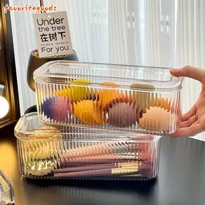 FAVORITEGOODS Hộp đựng đồ trang sức, có nắp Hộp đựng mỹ phẩm trong suốt, Bàn chải trang điểm dung tích lớn chống bụi bền bỉ Giá đỡ son môi cho hộp đựng phấn phồng Air Cushion