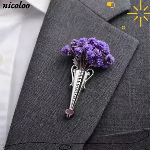NICOLOO Nữ Hoa Nhỏ Thổ Cẩm, DIY Vintage Kim Loại Trâm Cài Pin, Trâm Phụ Kiện Hợp Kim Bình Trâm Cài