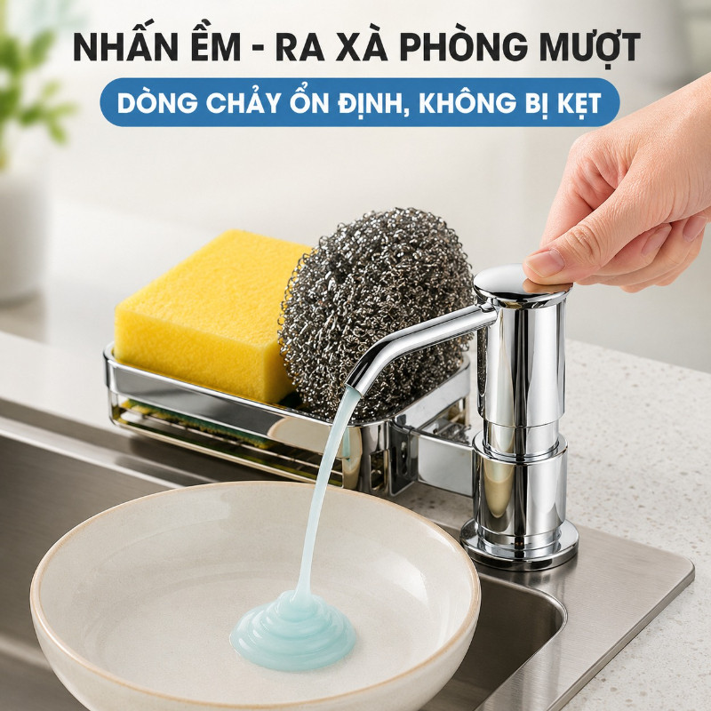 Vòi Bơm Rửa Chén Tự Động Hút Dầu - Kèm Kệ Để Đồ & Ống Dẫn Silicon 1.2m, Chất Liệu ABS Cao Cấp Bền Bỉ, Dễ Dàng Lắp Đặt