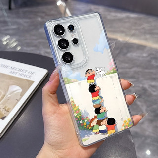 Phim hoạt hình hoạt hình Jenga Shin-Chan Thích hợp cho Samsung A225G S26ULTRA A14 A555G S23FE A05 A355G S25ULTRA A545G Vỏ mềm silicon trong suốt