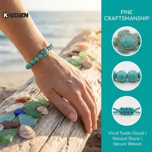 KUZHEN Ngọc Biển Rùa Vòng Tay Handmade Đính Hạt Boho Trang Sức Nữ Co Giãn Dây Đeo Tay Đá Tự Nhiên Mùa Hè Phụ Kiện Thời Trang HOT