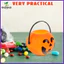 Trang Trí Halloween LED Trẻ Em Pail Mini Trick Treat Xô Màu Cam Trang Trí Cầm Tay zhenghtr