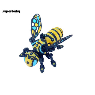 (Superbaby) Trang trí bàn làm việc của ong Cơ trang trí ong 3d In hình con ong cơ khí Cyberpunk Hornet sưu tập với các khớp di chuyển Đồ chơi Fidget khớp nối để giảm căng thẳng