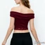 Áo thun ren ngắn tay dệt lệch vai cho nữ Slim Fit
