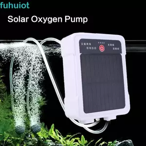 Máy bơm oxy năng lượng mặt trời FUHUIOT, Máy sục khí di động tự động siêu im lặng, có thể điều chỉnh 2-4L / phút USB có thể sạc lại Máy bơm oxy câu cá nuôi cá