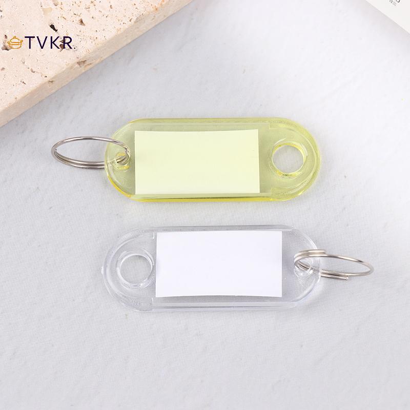 TVKR 10 chiếc móc khóa nhiều màu kèm nhãn ID thẻ hành lý, phân loại khách sạn, màu sắc ngẫu nhiên OIK