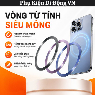 Vòng từ tính tùy chỉnh, hỗ trợ sạc không dây, dùng được cho mọi loại điện thoại iPhone Samsung Xiaomi Huawei OPPO