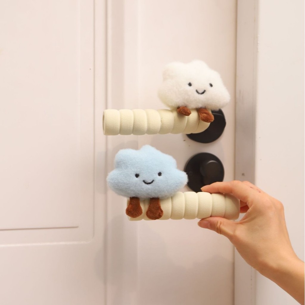 Găng tay nắm cửa chống va chạm Chống va chạm Chống tĩnh điện Đám mây dễ thương Trang trí cửa phòng ngủ Vỏ bảo vệ ổ đũa