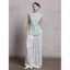 Xuân Hè Phong Cách Trung Hoa Cổ Đứng Cát Màu Trơn Áo Sơ Mi Không Tay Sườn Xám Cải Thiện Slim-Fit Ôm Hơn Nhìn Đơn Giản Đẹp Trai