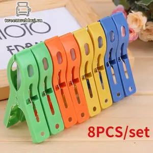Nhíp 8 Cái / bộ Móc Treo Kẹp Nhựa Lớn Chống Gió Đi Biển Khăn Quần Áo Chân Lò Xo Kẹp Kẹp Quần Áo Mạnh Mẽ Nóng Mới Giá Rẻ VN