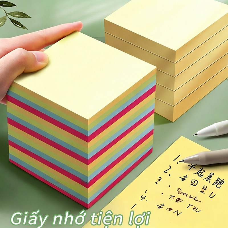 Set 100 Giấy Note Nhiều Kích Cỡ Đa Sắc - Giấy Nhớ Keo Sẵn, Đánh Dấu Sách Vở Tiện Lợi Cho Học Sinh