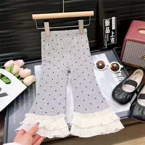 Tất Cả Trận Đấu Bé Gái loe Quần Chấm Bi Mùa Xuân Mùa Thu Phong Cách 90-140 Kích Thước V3KD