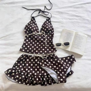 [Luni-Oder] Bộ Bikini Nữ 2 Mảnh Chấm Bi Vintage Tôn Dáng Sexy, Đồ Bơi Kèm Váy Ngắn Đi Biển Hàng QC Loại 1