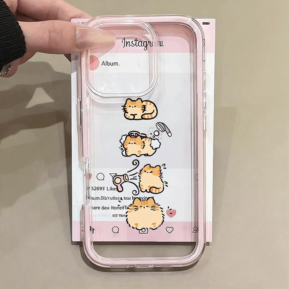 Xếp chồngOrangeCat cho iPhone17promax trường hợp điện thoại161514plus3trong1bezel131211pro