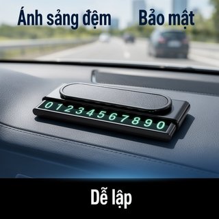 Biển số điện thoại ô tô Trượt từ tính Ẩn riêng tư Bảng điều khiển hợp kim phát sáng Thẻ đỗ xe
