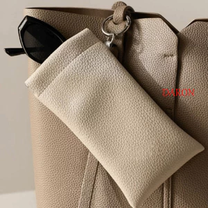 Hộp bảo vệ kính DARON, Hộp đựng kính râm mềm chống bụi, Túi đeo kính mắt chống nước tự động PU mới Hoạt động ngoài trời