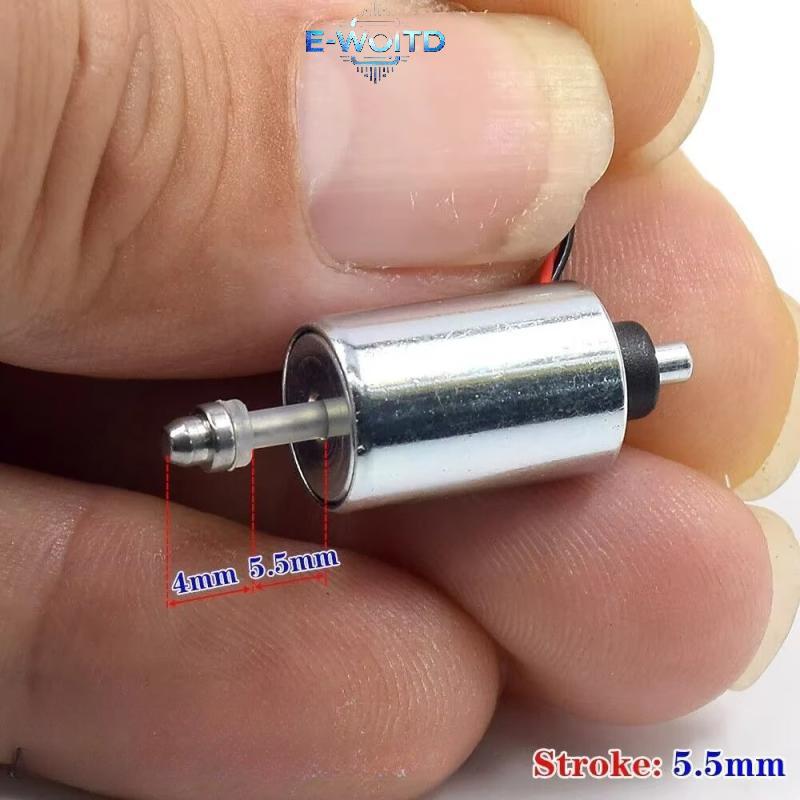 E-WOITD 1 Cái DIY Vân Tay Lo DC 7.4V 9V 12V Mini Tròn 10MM Xi Lanh Hút Đẩy-Pull Loại Tuyến Tính Từ Điện Từ E-WOITD