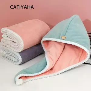 Khăn Tóc CATIYAHA, Mũ Sấy Tóc Hai Lớp Siêu Thấm Hút Microfiber, Hợp Thời Trang Lý Tưởng Cho Tắm Thiết Kế Nhanh Khô Mũ Tóc Dày Khô