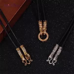 AqToCna Có Thể Điều Chỉnh Thái Lan Phật Giáo Dây Nelace Đơn Giản Với Micro-diamond Zirconium Lotus Circle Bule AqToCna