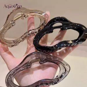 AqToCna 1 Chiếc Đám Mây Thanh Lịch Rỗng Vuốt Tóc Kẹp Nữ Bé Gái Thạch Acrylic Kẹp Tóc Nhựa Kẹp Tóc Barrettes Phụ Kiện Tóc AqToCna