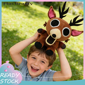 < Pluscloth > 99 Nights Forest Horror Cat Plush Toy – Động vật nhồi bông mềm mắt trắng Móng vuốt sắc nét đáng sợ Trang trí sưu tập dễ thương dành cho người hâm mộ kinh dị và những người yêu thích Halloween Đồ chơi sang trọng