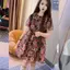 Mùa hè Phong cách mới Thời trang Tất cả các trận đấu Váy nhỏ tay ngắn hoa dài vừa phải