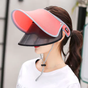Mũ Nữ Mùa Hè Vành Lớn Rỗng Top Hat Phiên Bản Hàn Quốc Chống Nắng Mũ Che Mặt Chống Tia Cực tím Mũ Hai Lớp Ánh Sáng Thoáng Khí
