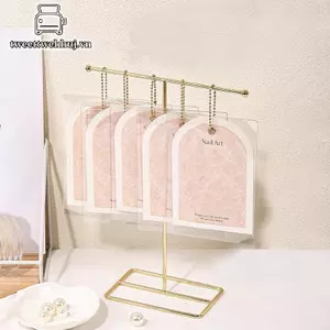 Tweeduj Nail Art Display Kệ trưng bày móng tay giả Giá đỡ ảnh Mặc thẻ trưng bày móng tay Túi chống bụi Bảo quản trưng bày móng tay Công cụ lưu trữ VN