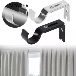 Giá đỡ thanh rèm CATIYAHA, Móc treo cho giá đỡ thanh treo rèm phần cứng thanh 1 Inch, nhà thời trang có thể điều chỉnh kim loại cửa sổ thanh hỗ trợ cho tường