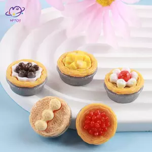 HFTOY 5 Cái 1 / 12 Nhà Búp Bê Mô Phỏng Trứng Tart Nhà Búp Bê Mini Món Tráng Miệng Mô Hình Búp Bê Nhà Phụ Kiện Trang Trí Thực Phẩm ~