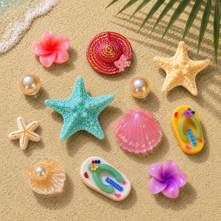 [ĐỘC QUYỀN] Set Charm Biển Nhiệt Đới Sao Biển Vỏ Sò Hoa Sứ Dép DIY Resin Pastel Cute Summer Beach 🌴🐚⭐