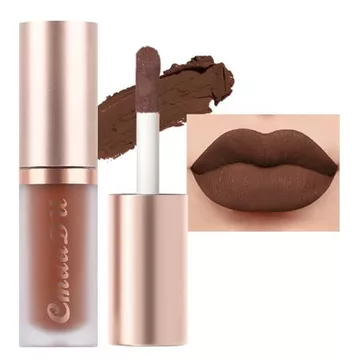 Evpct 10 Cái Liquid Matte Matt Lipstick Set dành cho phụ nữ da đen, Dark Deep Bright Ruby y Brick Mauve Plum Red Violet Purple Matte Lipstick Long Lasting Lipstick 24 giờ Lip G