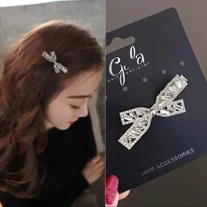 Kẹp Tóc Pha Lê Hình Chữ X Nơ Kẹp Tóc Tính Khí Cô Gái Bên Nổ Kẹp Siêu Cổ Tích Rừng Phong Cách Top Clip SI3V
