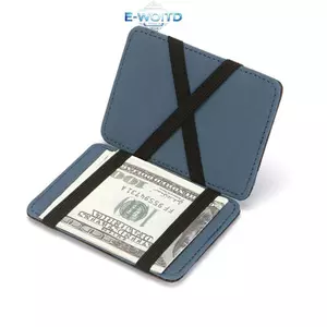 E-WOITD Da PU Siêu Mỏng Nam Nữ Magic Ví Mini Ví Đựng Tiền Xu Ngắn Kinh Doanh Thẻ Tín Dụng E-WOITD