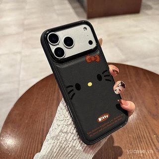Ốp Điện Thoại Da Chữ Cái Tiếng Anh Mèo Biểu Hiện Thích Hợp Cho iPhone 11 12 13 promax 14 15 16 17 pro max 16promax 15promax 14promax 15plus Ốp Chống Sốc