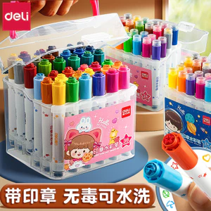 Deli 24 Màu Con Dấu Màu Nước Bút Trẻ Em Có Thể Giặt Không Độc Hại Mẫu Giáo Học Sinh Tiểu Học Bàn Chải Chuyên Dụng 5.31 JFDQ