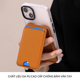 Ví Đựng Thẻ Từ Tính Kiêm Giá Đỡ cho iPhone Tặng Kèm Vòng Kim Loại Nam Châm