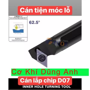 Cán dao móc lỗ, tiện lỗ CNC tiện góc 62.5 độ lắp chíp D07 (DCMT07)