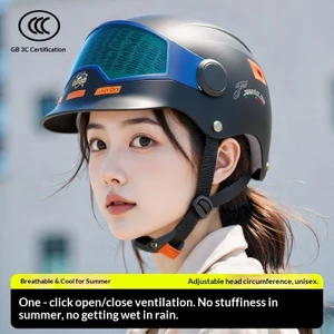 QMP 3C Được Chứng Nhận Xe Điện Chống Nắng Mũ Bảo Hiểm Nữ Mùa Hè Chống Nắng Thoáng Khí Không Áp Lực Tóc Nửa Hel